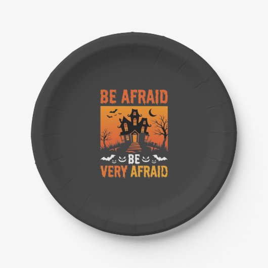 Fürchte dich Spukhaus Halloween-Design Pappteller (Vorderseite)