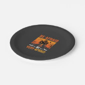 Fürchte dich Spukhaus Halloween-Design Pappteller (Schrägansicht)