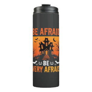 Fürchte Dich Verrücktes Haus Halloween-Design Thermosbecher