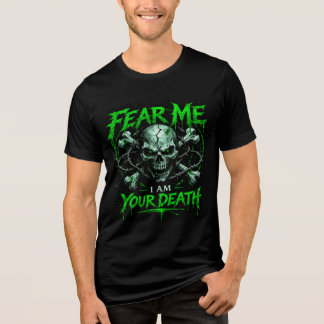Fürchte Mich – Ich Bin Dein Tod | Gothic Skull Met Tri-Blend Shirt