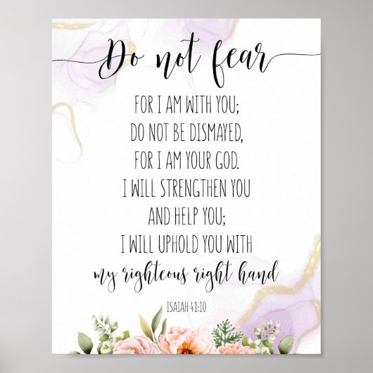 Fürchte nicht, dass ich bei dir bin, Isaiah 41:10 Poster (Vorne)