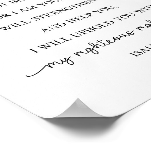 Fürchte nicht, dass ich bei dir bin, Isaiah 41:10 Poster (Ecke)