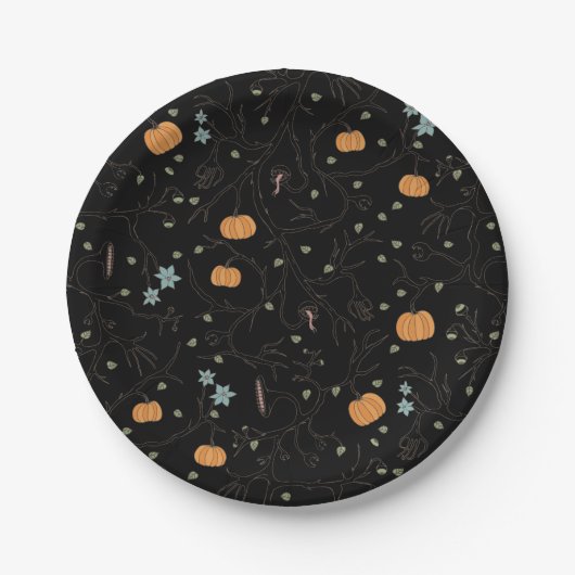 Furchteinflößender Wein für Halloween Pappteller (Vorderseite)