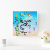 Fürchten Sie sich auf nichts Philippinen 4:6 Quadratische Wanduhr (Zuhause)