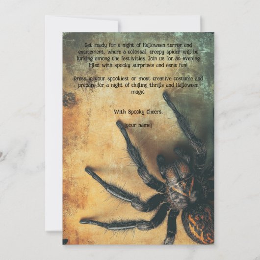 🕷️ fürchterlich Spaß Spider HALLOWEEN Bash Einladung (Rückseite)
