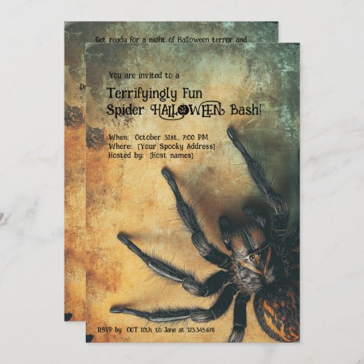 🕷️ fürchterlich Spaß Spider HALLOWEEN Bash Einladung (Vorne/Hinten)