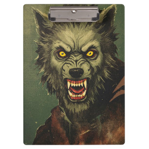 Furchterregende Werwolf-Horror-Illustration Klemmbrett