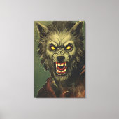 Furchterregende Werwolf-Horror-Illustration Leinwanddruck (Vorderseite)