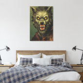 Furchterregende Werwolf-Horror-Illustration Leinwanddruck (Insitu (Schlafzimmer))