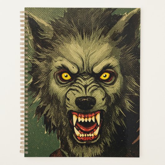 Furchterregende Werwolf-Horror-Illustration Planer (Vorderseite)
