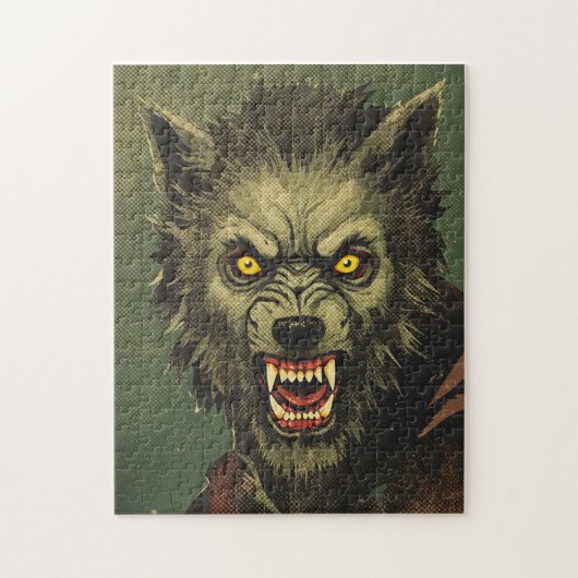 Furchterregende Werwolf-Horror-Illustration Puzzle (Vertikal)