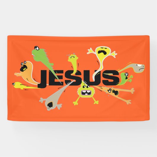 Furchterregender Jesus Banner (Horizontal)