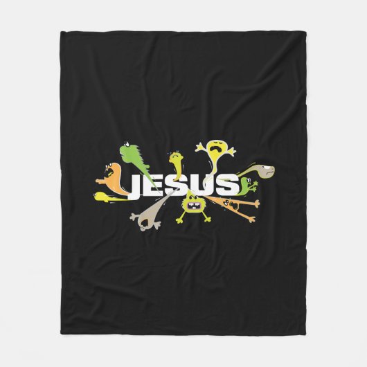 Furchterregender Jesus Fleecedecke (Vorderseite)