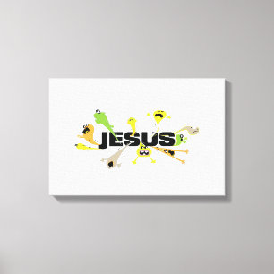 Furchterregender Jesus (schwarz) Leinwanddruck