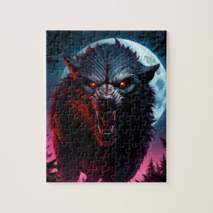 Furchterregender knurrender Werwolf Puzzle