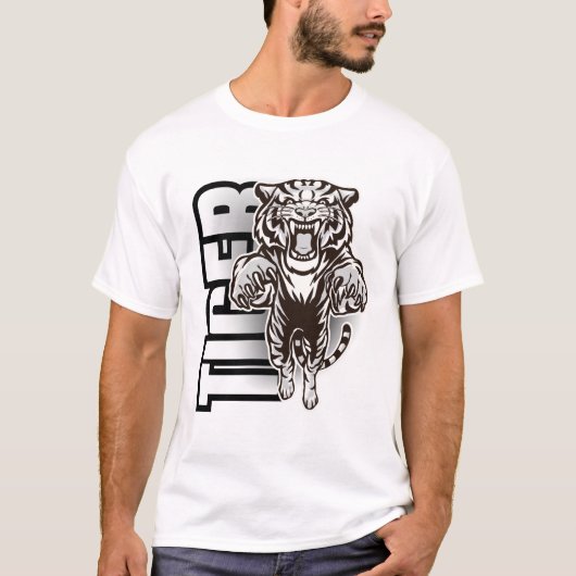 Furchterregendes Tigerbrüllen-Grafik T-Shirt (Vorderseite)
