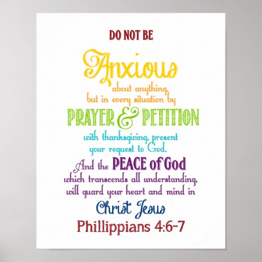 Fürchtet euch um nichts Philippinen 4:6-7 Poster (Vorne)