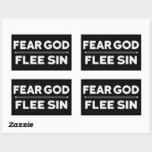 Furchtgott - Flee Sin - Christlich Rechteckiger Aufkleber (Blatt)