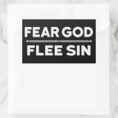 Furchtgott - Flee Sin - Christlich Rechteckiger Aufkleber (Tasche)