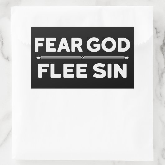 Furchtgott - Flee Sin - Christlich Rechteckiger Aufkleber (Tasche)