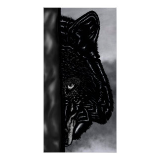 Furchtlos Beobachtend – Handgezeichneter Wolfswald Poster