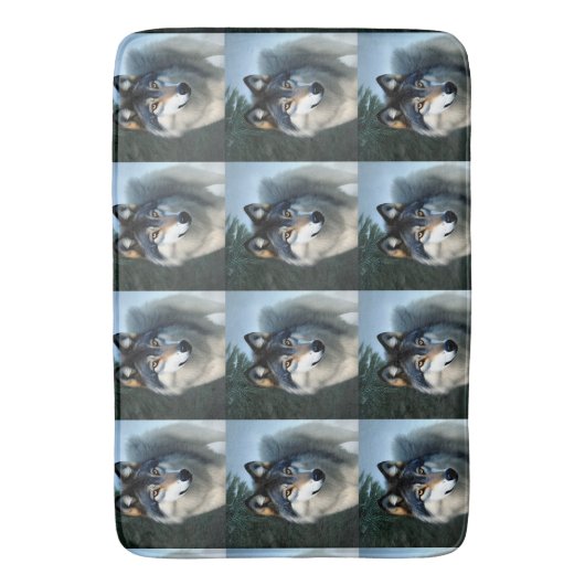 Furchtlos der arktische Wolf, Badematte (Vorderseite Vertikal)