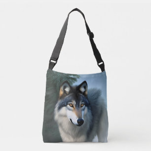Furchtlos der arktische Wolf, Crossbody-Beutel Tragetaschen Mit Langen Trägern