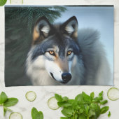Furchtlos der arktische Wolf, Dickhandtuch Geschirrtuch (Gefaltet)