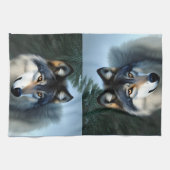 Furchtlos der arktische Wolf, Dickhandtuch Geschirrtuch (Horizontal)