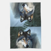 Furchtlos der arktische Wolf, Dickhandtuch Geschirrtuch (Vertikal)