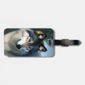 Furchtlos der arktische Wolf, Gepäckträger Gepäckanhänger (Rückseite horizontal)