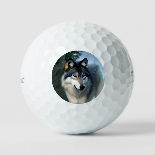 Furchtlos der arktische Wolf, Golfball (Vorderseite)