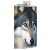 Furchtlos der arktische Wolf, Hip Flask Flachmann (Rechts)