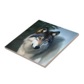 Furchtlos der arktische Wolf, Keramik Tile Fliese (Seite)