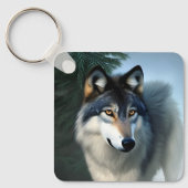 Furchtlos der arktische Wolf, Keyring Schlüsselanhänger (Vorderseite)