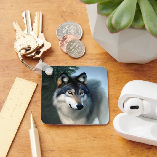 Furchtlos der arktische Wolf, Keyring Schlüsselanhänger (Schreibtisch)