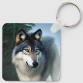 Furchtlos der arktische Wolf, Keyring Schlüsselanhänger (Rückseite)