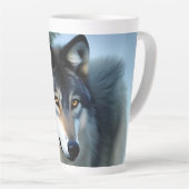 Furchtlos der arktische Wolf, Latte Tasse (Rechte Ecke)