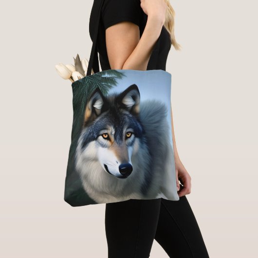 Furchtlos der arktische Wolf, Totenbeutel Tasche (Von Nahem)