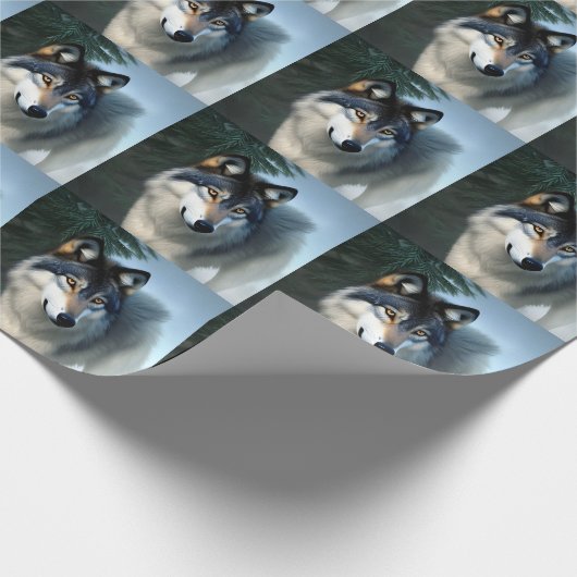 Furchtlos der arktische Wolf, wackelndes Papier Geschenkpapier (Ecke)