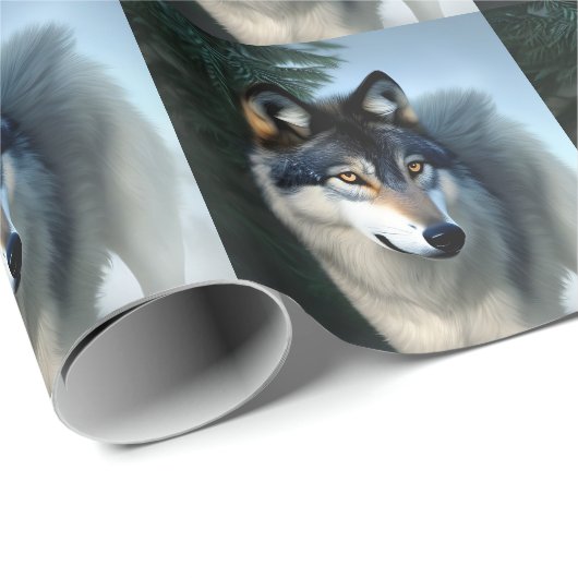 Furchtlos der arktische Wolf, wackelndes Papier Geschenkpapier (Rolleneckpunkt)