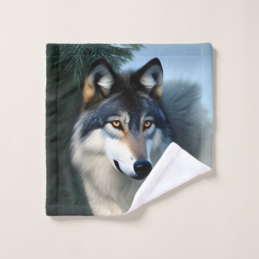 Furchtlos der arktische Wolf, waschendes Tuch (Waschlappen)