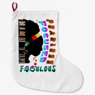 Furchtlos fokussierte Fabulous Melanin Großer Weihnachtsstrumpf