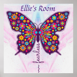 Furchtlos! Funky boho hippy butterfly Poster