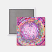 Furchtlos rosa Floral Inspiration Whimsy Hübsch Magnet (Vorderseite/Rückseite)