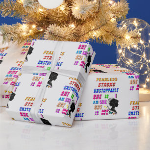 Furchtlos stark und unaufhaltsam ist sie geschenkpapier