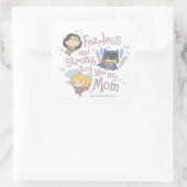 Furchtlos und stark, genau wie meine Mama Quadratischer Aufkleber (Tasche)