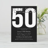 Furchtlose 50. Geburtstagseinladungen Einladung (Stehend Vorderseite)