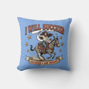 Furchtlose Cowgirl Western-Abenteuerfahrt Kissen