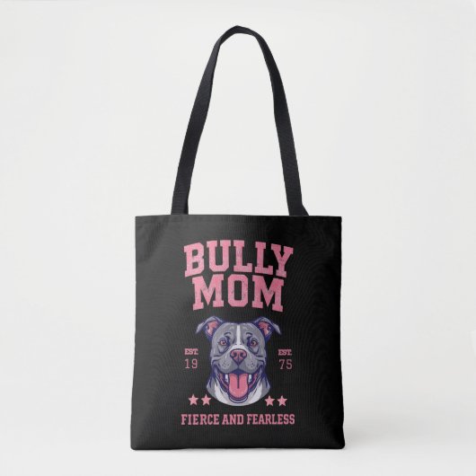Furchtlose, furchtbare Pitbull-Mama | Schwarze Pit Tasche (Vorderseite)